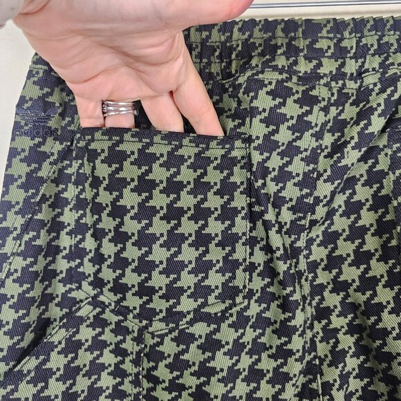ADIDAS IVY PARK TWILL JOGGER PANTS- Unisex Youth Size XL- Green Houndstooth - Picture 11 of 13